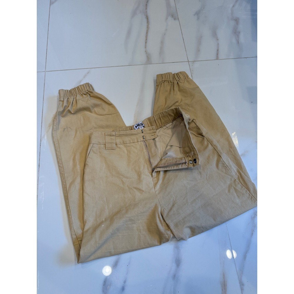 I.AM.GIA Khaki Jogger Pants High Waisted Utility Trousers Tan Size L